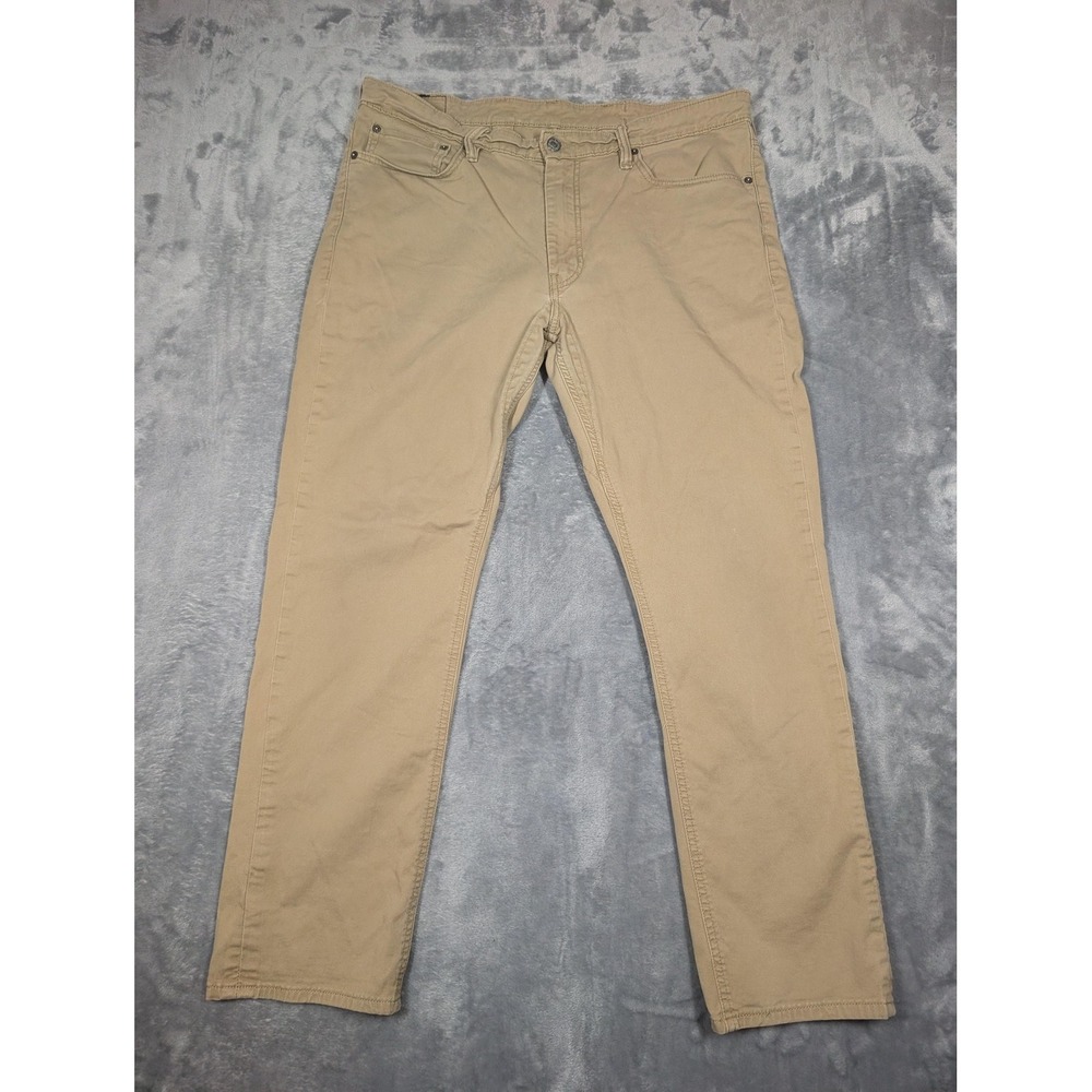 Levis 511 Jeans Mens 38x30 Beige Slim Skinny Stretch Reflective Selvedge